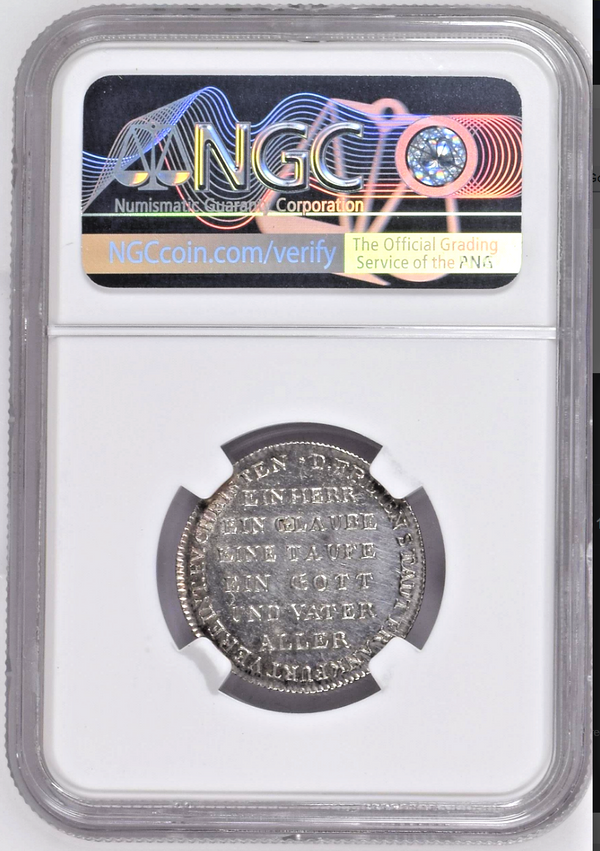 Rare 1817 German States Frankfurt 2 Ducats 300 years Reformation Silver Coin NGC