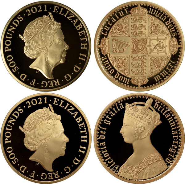 2021 Great Britain Set Gold £500 Gothic Crown Elizabeth II NGC PF70 Mintage 175