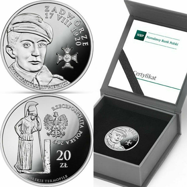 2017 Poland Silver 20 Zloty The Polish Thermopylae – Zadwórze Box COA