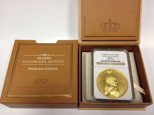2013 Poland Gold 500 Zloty Coin Wladyslaw The Short Lokietek NGC MS70 Box COA