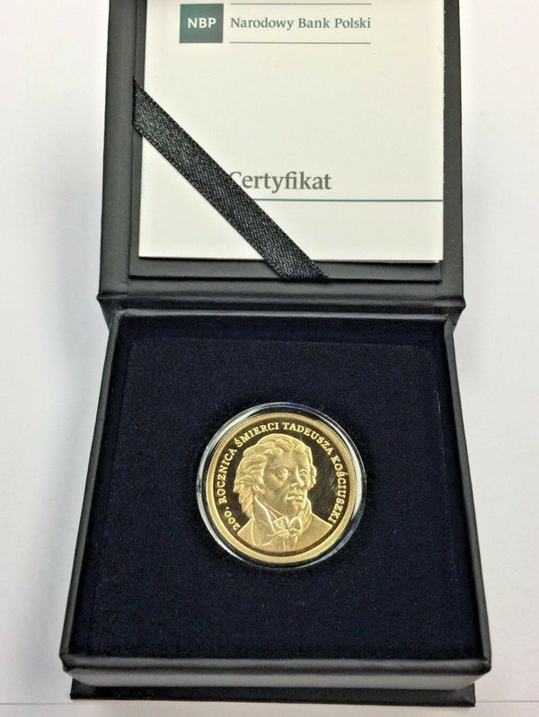 Rare 2017 Poland Gold Proof Coin 200 Zloty Tadeusz Kosciuszko Low Mintage