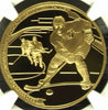 Russia 2013 Gold 200 Roubles 1oz Winter Sport Dynamo Hockey NGC PF70 Mintage-500
