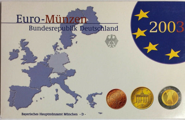 Germany 2003 G Official Euro Coin Set Karlsruhe Mint Special Edition Deutschland