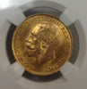 South Africa 1927 SA Gold Coin Full Sovereign King George V NGC MS63
