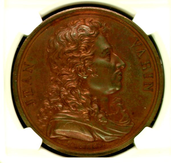 1820 France Medal Jean Varin sculptor and engraver NGC MS62