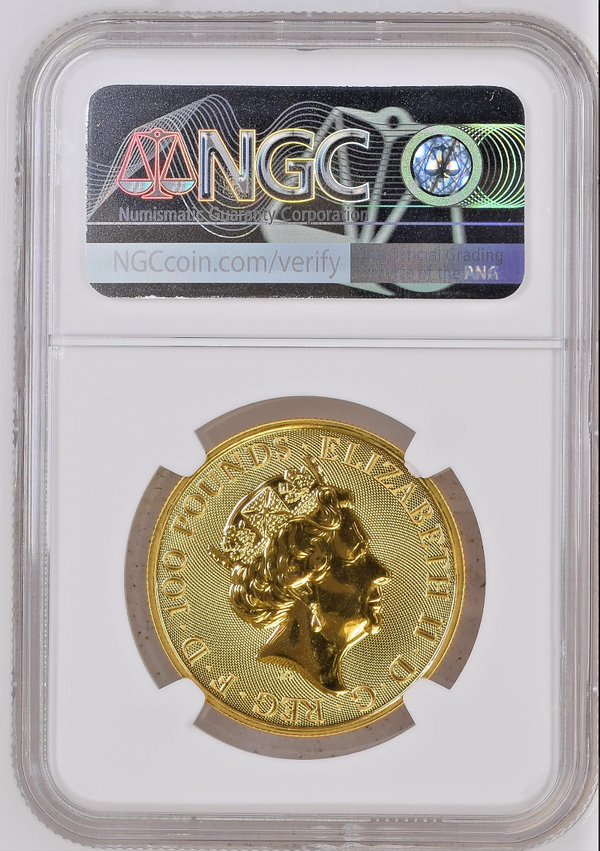 Great Britain 2020 Gold 100 Pounds Year of the Rat NGC MS70 Mintage-898