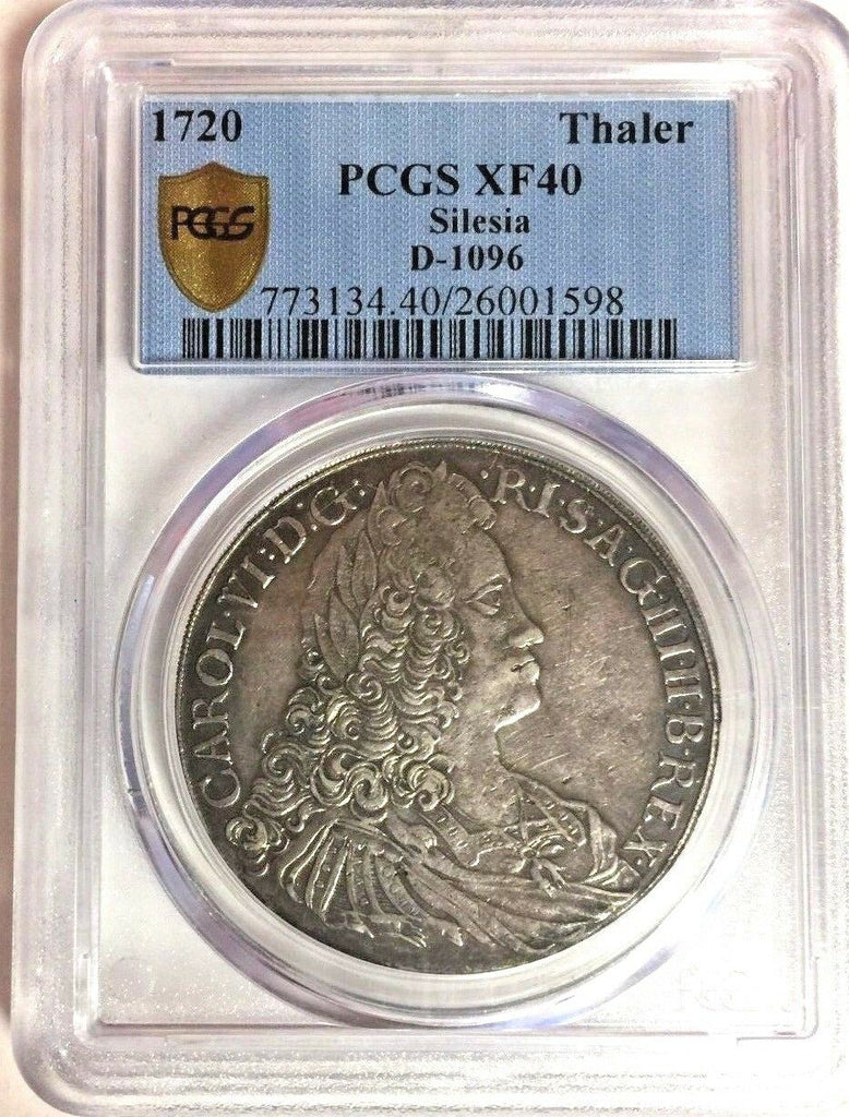 Silesia 1720 Austria Silver Thaler D-1096 Reichstaler Extremely Rare PCGS XF40