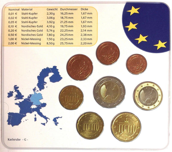 Germany 2003 Official Euro Coin Set Special Edition Karlsruhe Mint G Deutschland