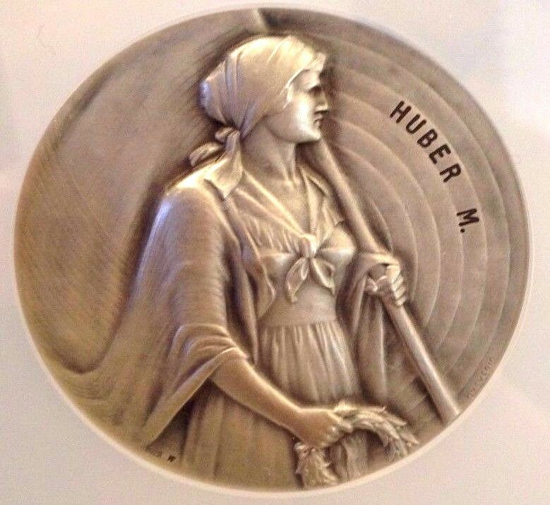 Rare Swiss Silver Shooting Medal Ticino R-1523a Huber NGC MS65 Beautiful Woman