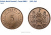 1903 H British North Borneo Copper-Nickel Coin 5 Cent NGC MS63