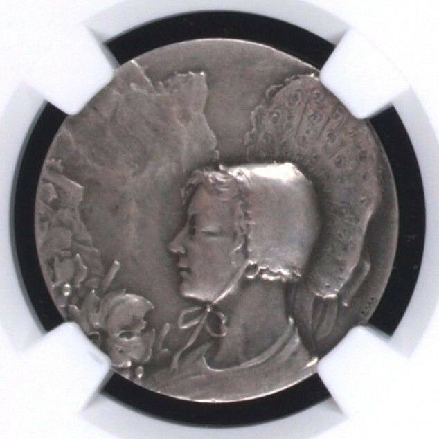 Very Rare Swiss 1928 Silver Medal Shooting Fest St Gallen Mels R-1201a NGC MS62