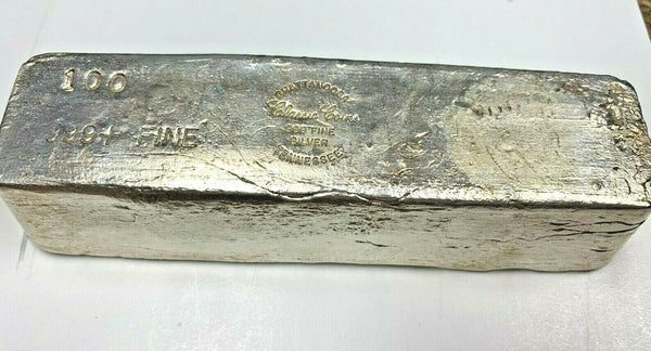 USA Silver Bar Chattanooga Tennessee 100 oz .999 The United States Government