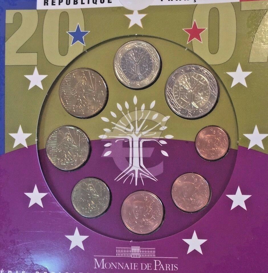 France 2007 Euro Set 8 Coins Monnaie De Paris European Union Special Edition