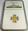 Russia 1756 Very Rare Gold 1/2 Ruble Poltina Queen Elizabeth NGC MS62