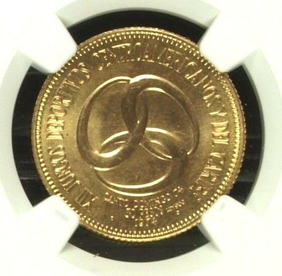 Dominican Republic 1974 Gold 30 Pesos 12th Central American Games NGC MS67