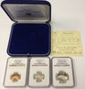 Israel 1983 Holy Land Sities Herodion Coin Set Shape 12sided 1/4oz Gold Silver