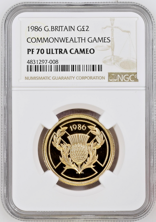 1986 United Kingdom 3 Gold Coins Set Commonwealth Games NGC PF70/69