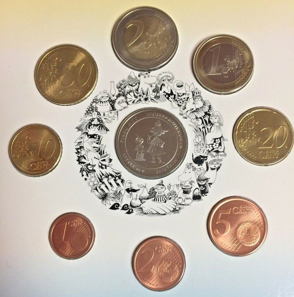 Rare 2004 Finland Rahsarja II Original Government Euro Set 8 Coins + Medal