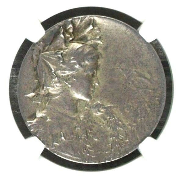 Swiss 1911 Silver Medal Shooting Fest Zug Cham R-1681a Woman NGC MS63 Rare