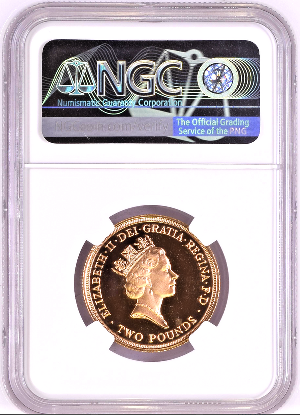 Great Britain 1986 Gold 2 Pounds XIII Commonwealth Games Edinburgh NGC PF69
