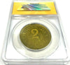 Puerto Rico Plantation Token 2 Almud Vega Redonda Hacienda ANACS MS64