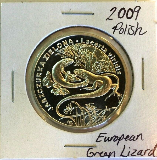 2009 Poland Silver 20 Zloty European Green Lizard Jaszczurka zielona Animals