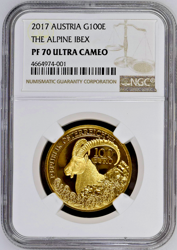 2013-2017 Austria Gold Set 5 Coins Wildlife in our Sights NGC PF70