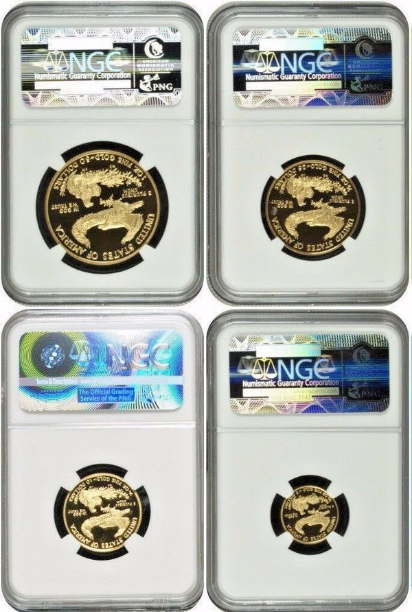 2011 W Gold Proof Set $50 25 10 5 American Eagle 4 Coins United States NGC PF70