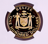 Belize 1980 Gold $100 Moorish Idol Reef Fish NGC PF70 Elizabeth II