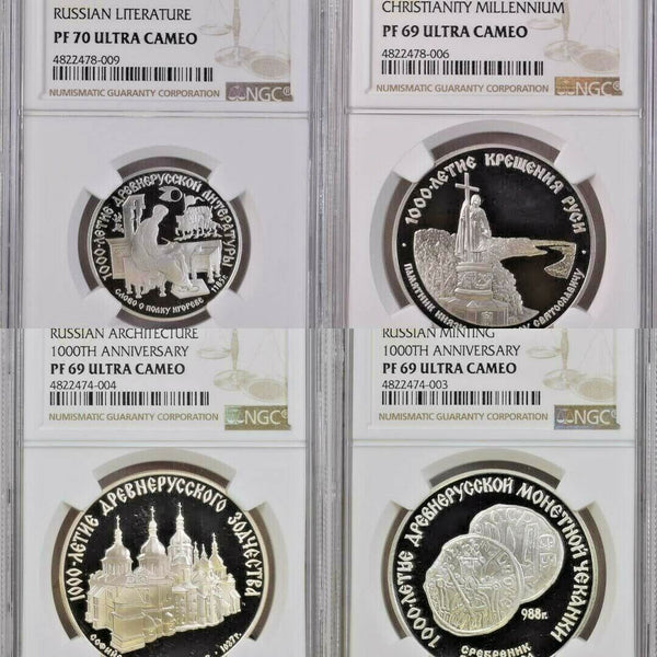 Russia USSR 1988 Silver Platinum Palladium Set 4 Proof Coins NGC PF69-70