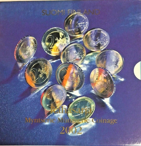 2002 Finland Original Government Euro Set 8 Coins + Jeton