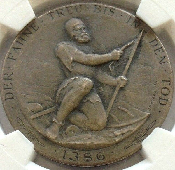 Swiss 1900 Silver Medal Shooting Fest Aargau Zofingen R-27a M-23 NGC MS63 Rare