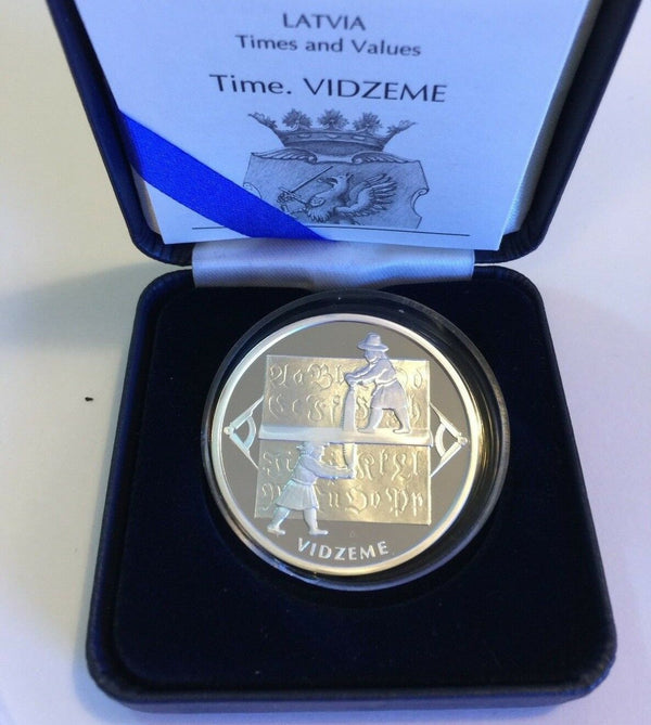 Latvia 2004 Silver Proof 1 Lats Vidzeme Times & Values Horse Mintage only 5,000