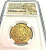 Byzantine Empire Gold Hyperpyron Archangel Michael VIII Virgin Christ NGC AU