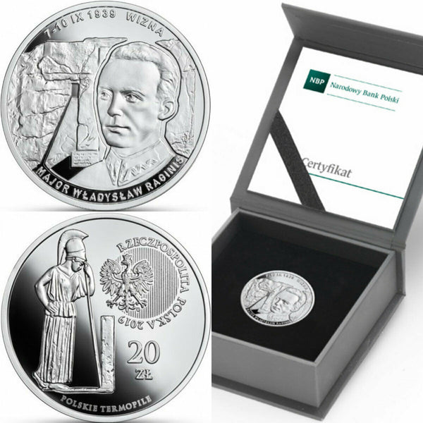 2019 Poland Silver Proof Coin 20 Zloty The Polish Thermopylae – Wizna Box COA