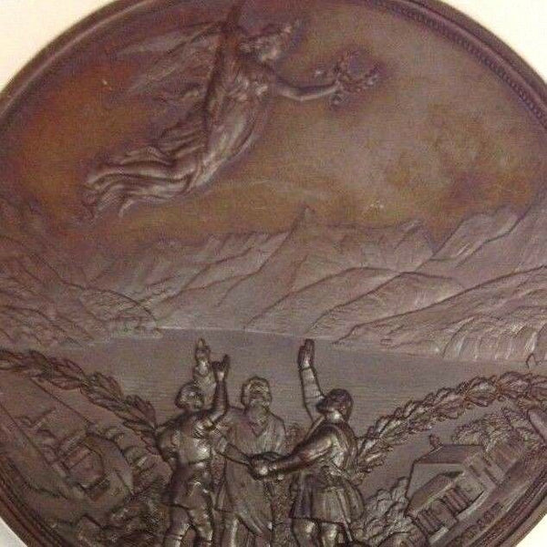 Swiss 1891 Bronze Medal Schwyz 600th Anniversary Victoria Switzerland NGC MS66