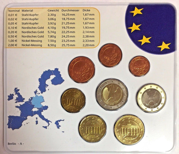 Germany 2002 A Euro Official Coin Set Special Edition Berlin Mint Deutschland