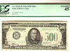 1934 $500 Bill Federal Reserve Note MULE New York PCGS XF45 Fr2202m-B