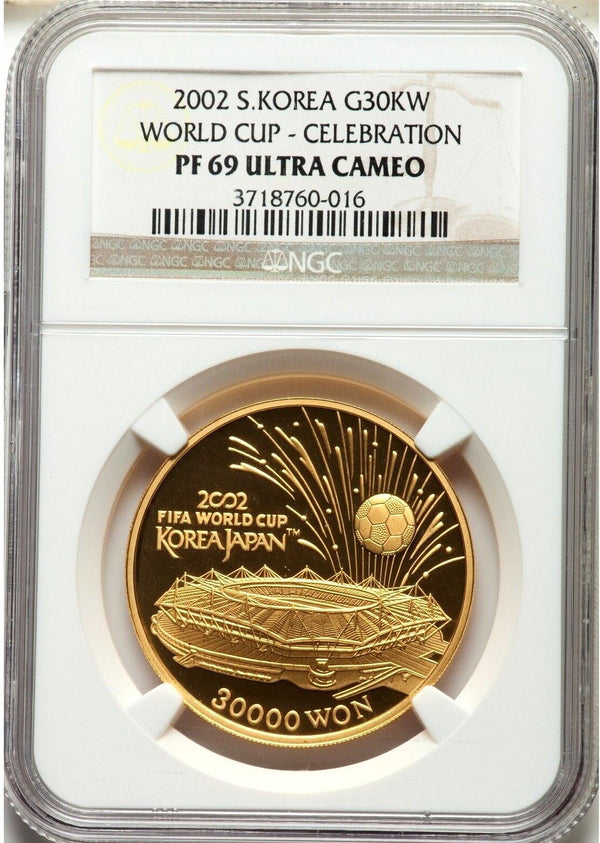 South Korea 2002 Set 6 Gold Silver FIFA World Cup Soccer Football NGC PF70