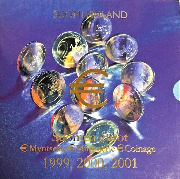 1999 2000 2001 Finland Original Government Euro Set 24 Coins