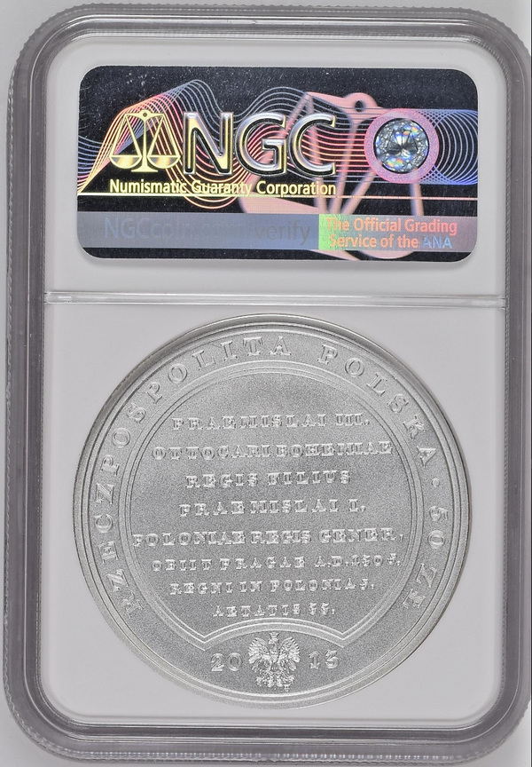 2013 Poland Silver 50 Zloty King Stanislaw August Wenceslaus II Bohemia NGC MS69
