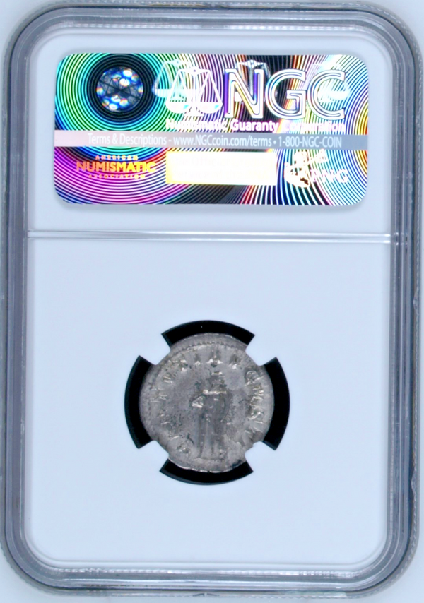 Roman Empire Gordian III AD238-244 AR Denarius Hercules set upon rock NGC Ch XF