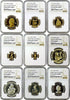 Rare Haiti 1973 Gold Silver Set 9 coins 1000 500 200 100 50 Gourdes  NGC PF64-69