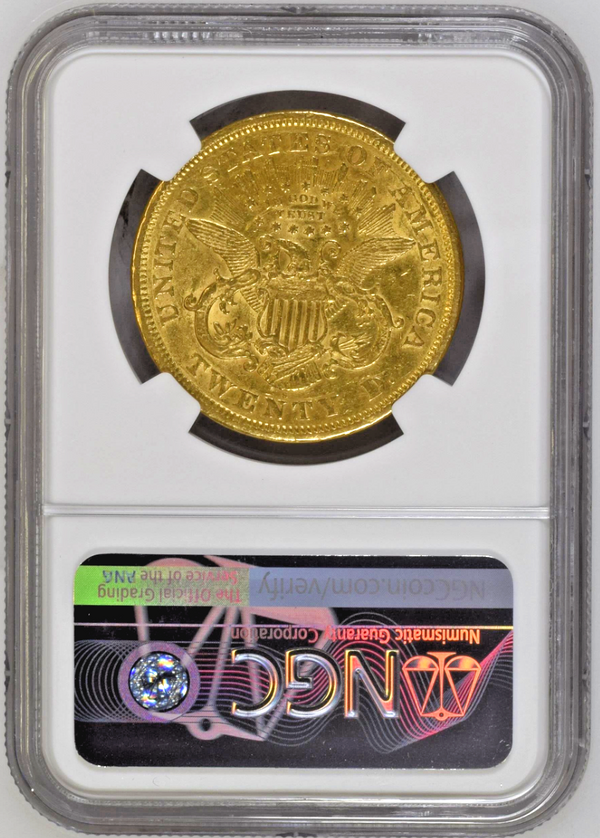 1869 Gold Coin $20 NGC AU55 Double Eagle Liberty Head United States