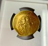 Byzantine Empire Gold Histamenon Constantine X Constantinopolis Christ NGC AU