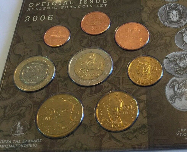 2006 Greece 8 Coins Official Euro Set Special Edition