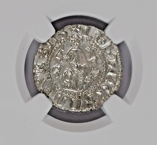 Armenia 1198-1219 Silver Coin Tram King Levon I Coronation Lions NGC MS62
