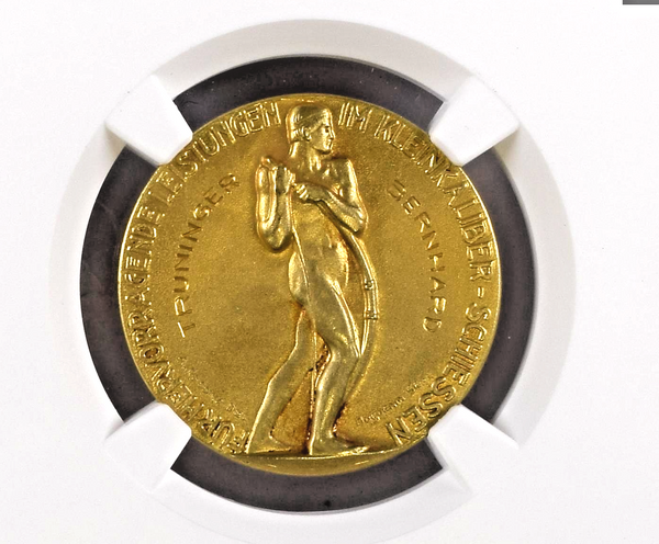 Swiss Gold Shooting Medal Zurich Albisgutli NGC MS67 R-1951A Extremely Rare