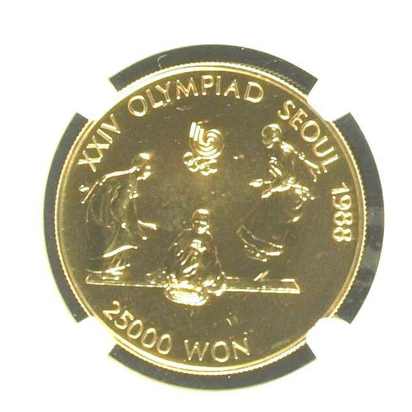 South Korea 1988 Gold 25K Won Olympics Seesawing Seoul NGC MS69 Box COA