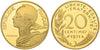 Rare France 1971 Gold Piefort 20 Centimes Paris Marianne NGC PF65 Mintage-100